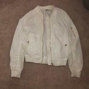 White bomber jacket